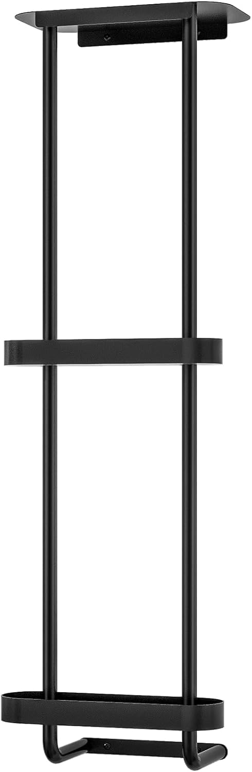 Bathroom Towel Storage Rack, Towel Racks for Bathroom Wall Mounted 30 inch with Shelf Can Holds 6 Large Towels, Wall Towel Rack for Rolled Towels, Black