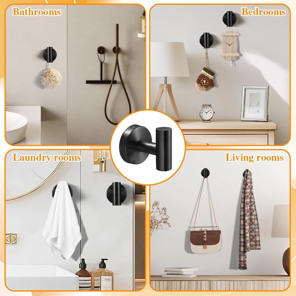 Matte Black 8-Piece Bathroom Hardware Set Stainless Steel, 24in and 16in Towel Bars Set Wall Mounted Bathroom Accessories
