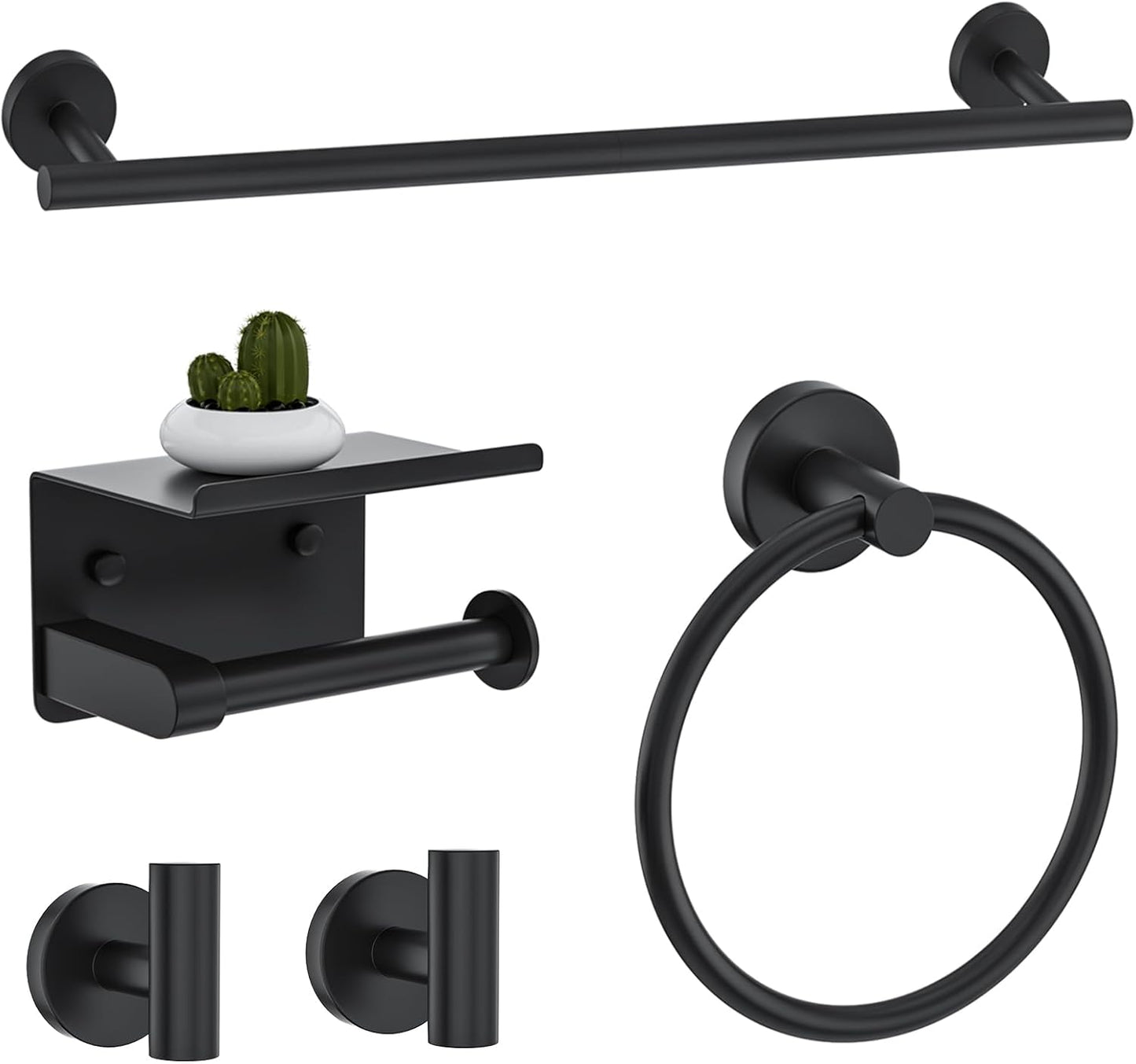 Brushed Nickel Bathroom Hardware Accessories Set 6 Pieces Towel Bar Set,Stainless Steel Towel Holder Set for Bathroom,Wall-Mounted Towel Rack Set 23.6 Inch