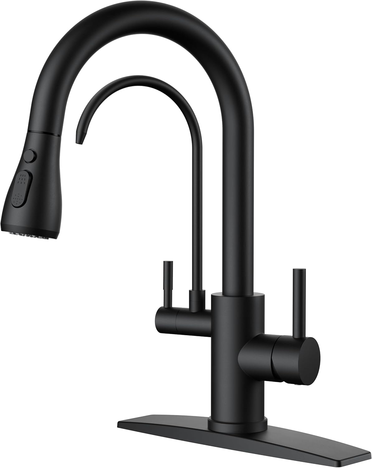 FORIOUS Kitchen Faucets with Pull Down Sprayer, Brushed Nickel, High Arc Single Handle Classic Stainless Steel Sink Faucet 1 or 3 Hole, Suitable for Farmhouse Camper Laundry Rv Bar