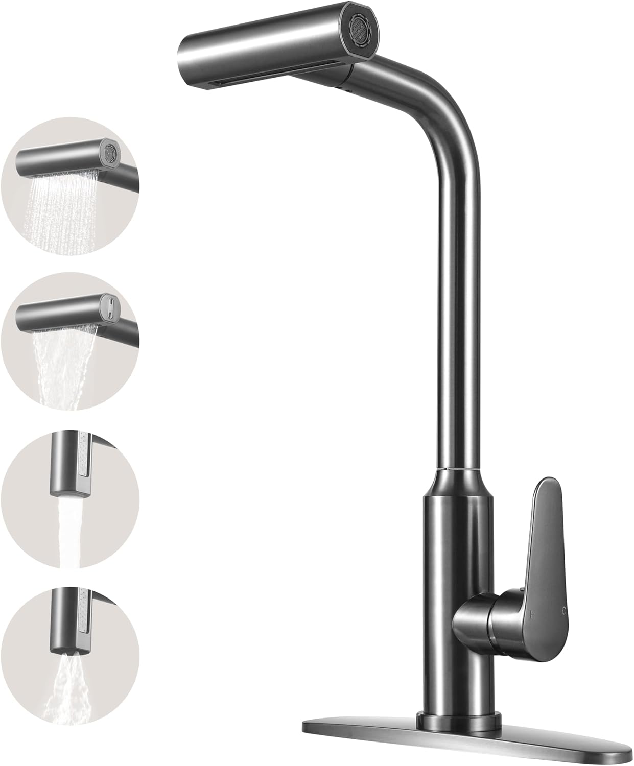 Kitchen Faucet 2025 New Model, Single Handle Touch Control with Pull-Down Sprayer, Gaomasck Brushed Nickel High Arc Lead-Free Faucet for Modern Home