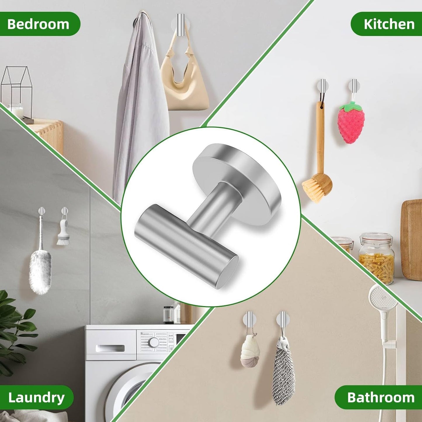 Brushed Nickel Bathroom Hardware Accessories Set 6 Pieces Towel Bar Set,Stainless Steel Towel Holder Set for Bathroom,Wall-Mounted Towel Rack Set 23.6 Inch