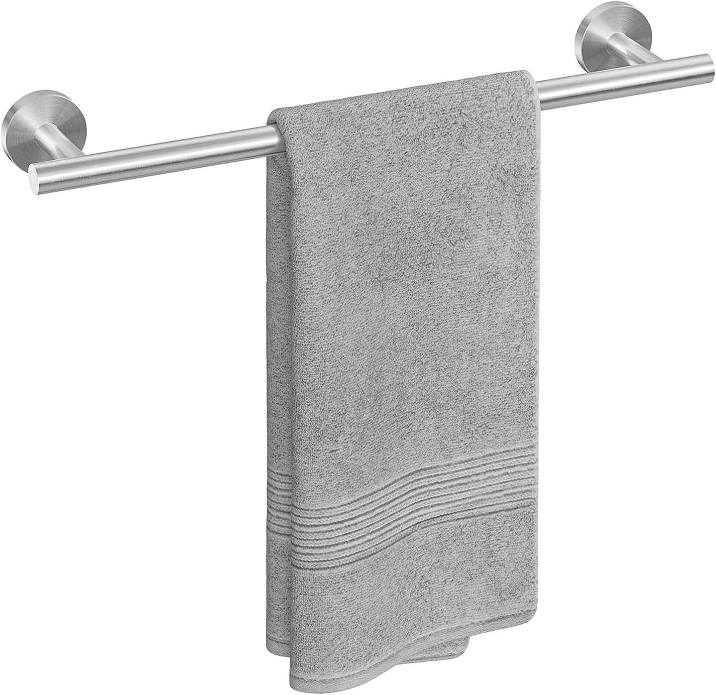 USHOWER Matte Black Towel Bar, 24-Inch Towel Rack for Bathroom Wall Mounted, Thicken SUS304 Stainless Steel Towel Rod Modern Home Decor (Total Length 26-Inch)