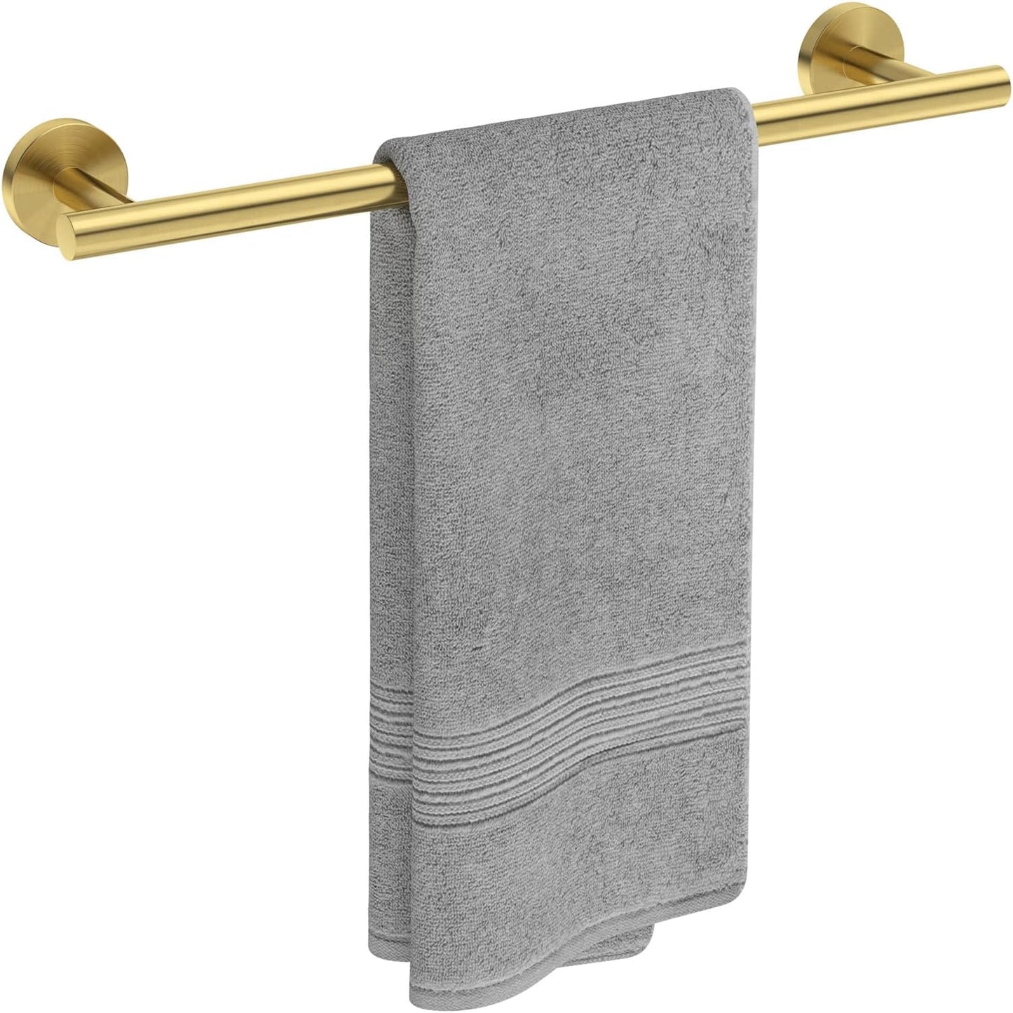 USHOWER Matte Black Towel Bar, 24-Inch Towel Rack for Bathroom Wall Mounted, Thicken SUS304 Stainless Steel Towel Rod Modern Home Decor (Total Length 26-Inch)