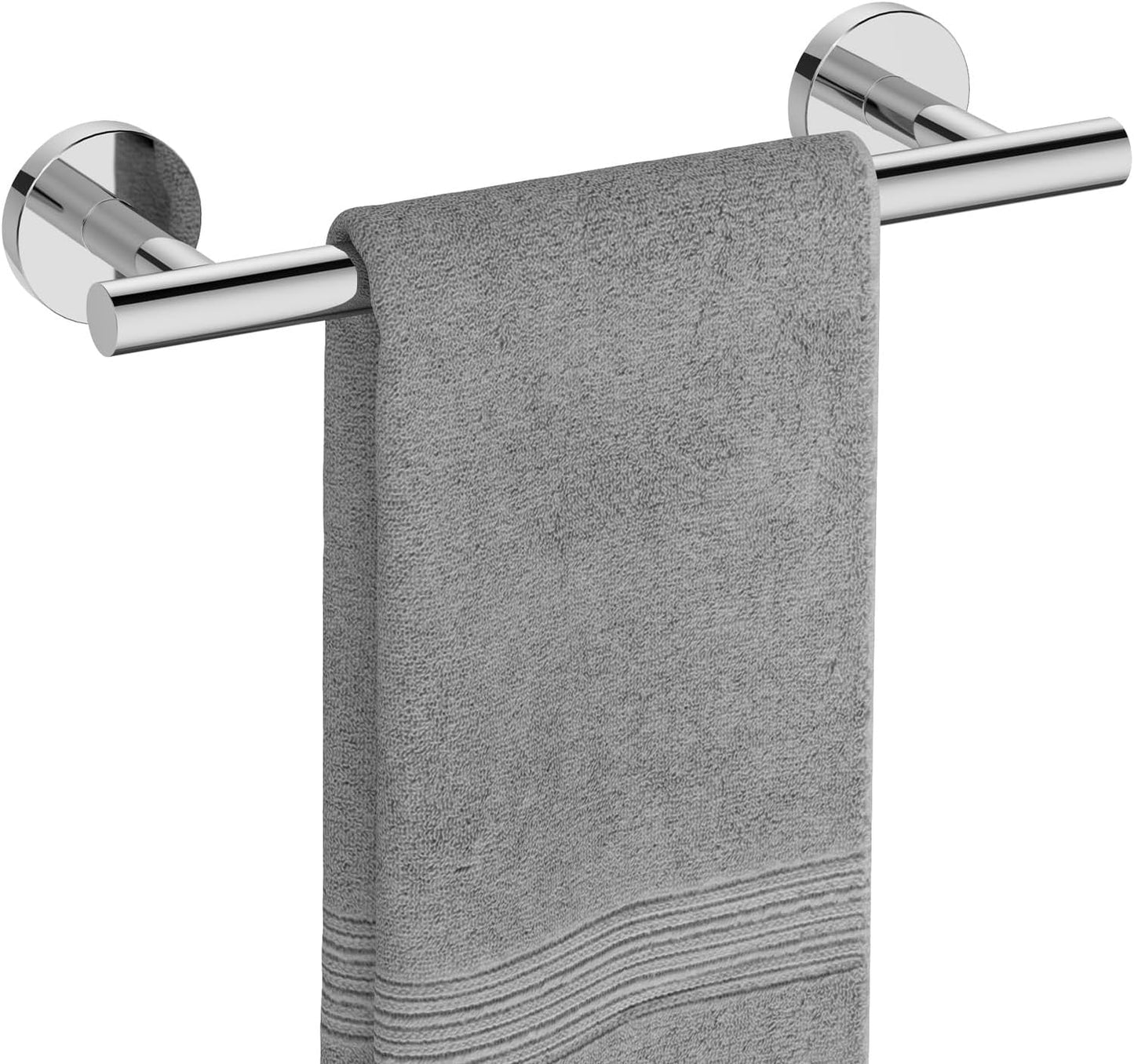 USHOWER Matte Black Towel Bar, 24-Inch Towel Rack for Bathroom Wall Mounted, Thicken SUS304 Stainless Steel Towel Rod Modern Home Decor (Total Length 26-Inch)