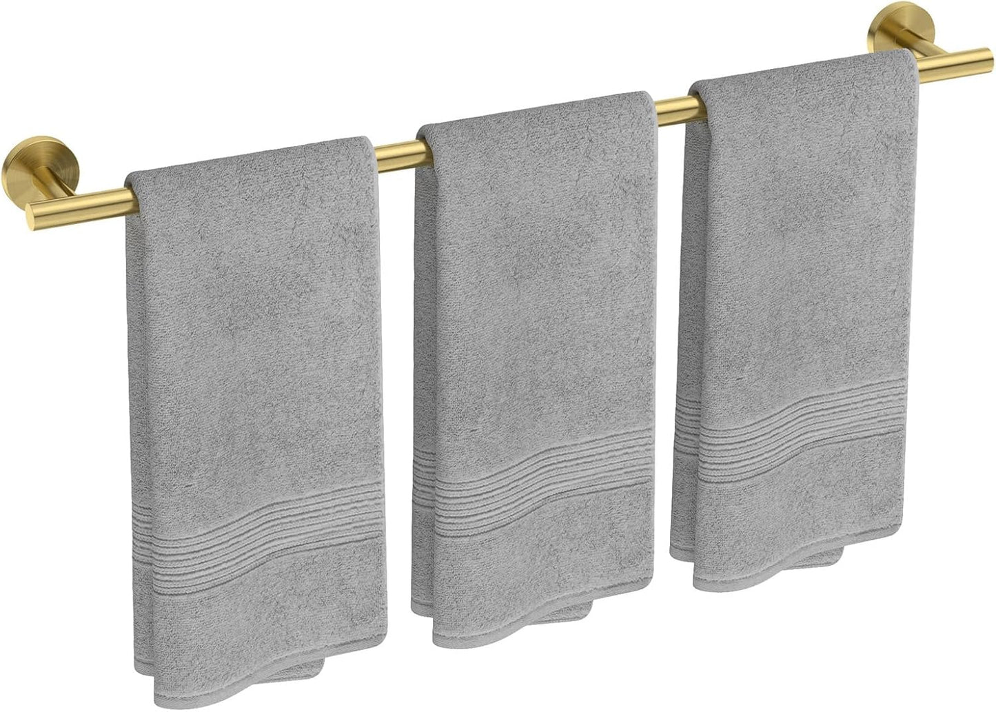 USHOWER Matte Black Towel Bar, 24-Inch Towel Rack for Bathroom Wall Mounted, Thicken SUS304 Stainless Steel Towel Rod Modern Home Decor (Total Length 26-Inch)