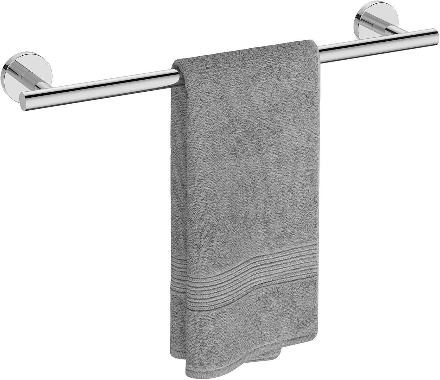 USHOWER Matte Black Towel Bar, 24-Inch Towel Rack for Bathroom Wall Mounted, Thicken SUS304 Stainless Steel Towel Rod Modern Home Decor (Total Length 26-Inch)