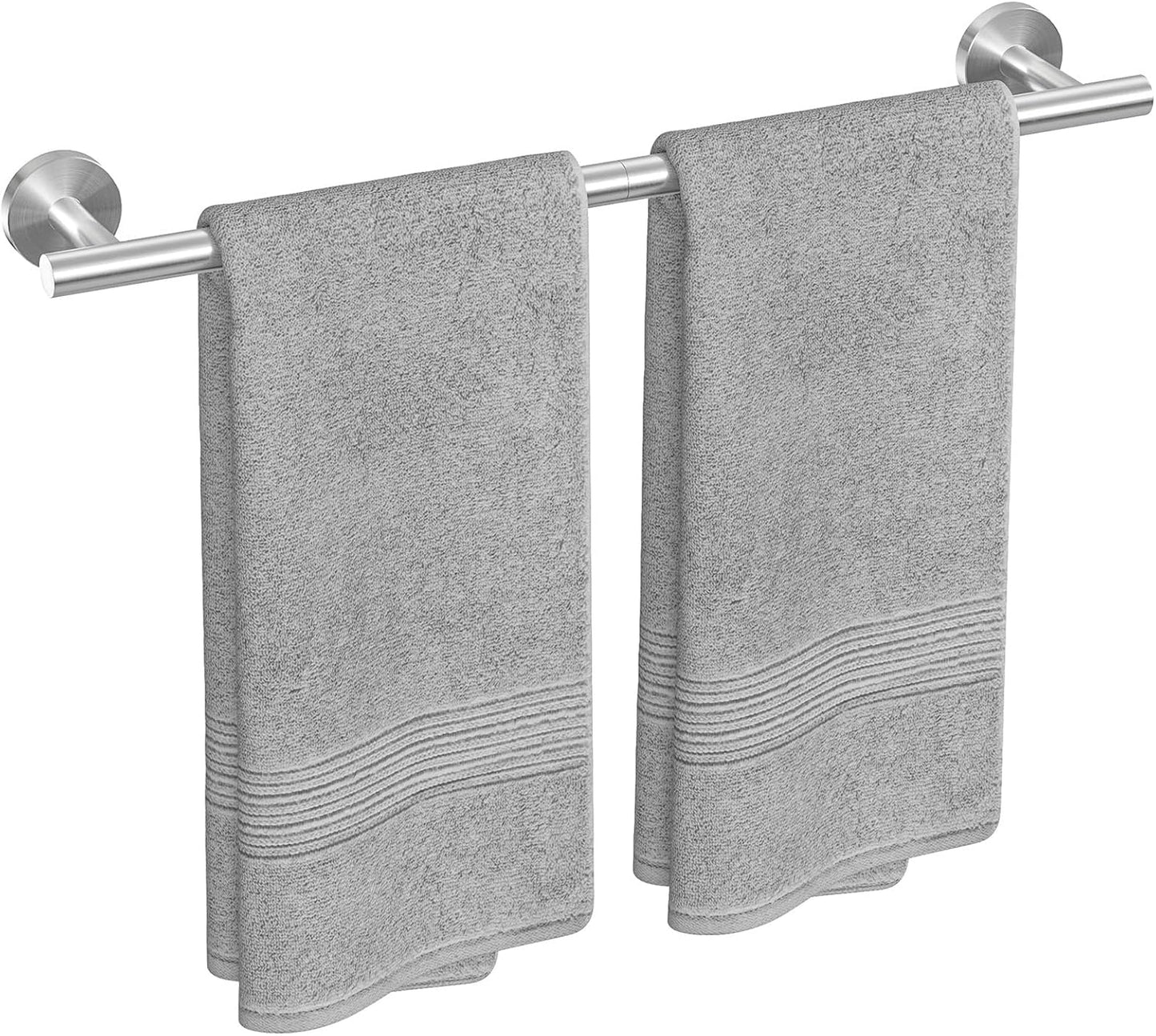 USHOWER Matte Black Towel Bar, 24-Inch Towel Rack for Bathroom Wall Mounted, Thicken SUS304 Stainless Steel Towel Rod Modern Home Decor (Total Length 26-Inch)