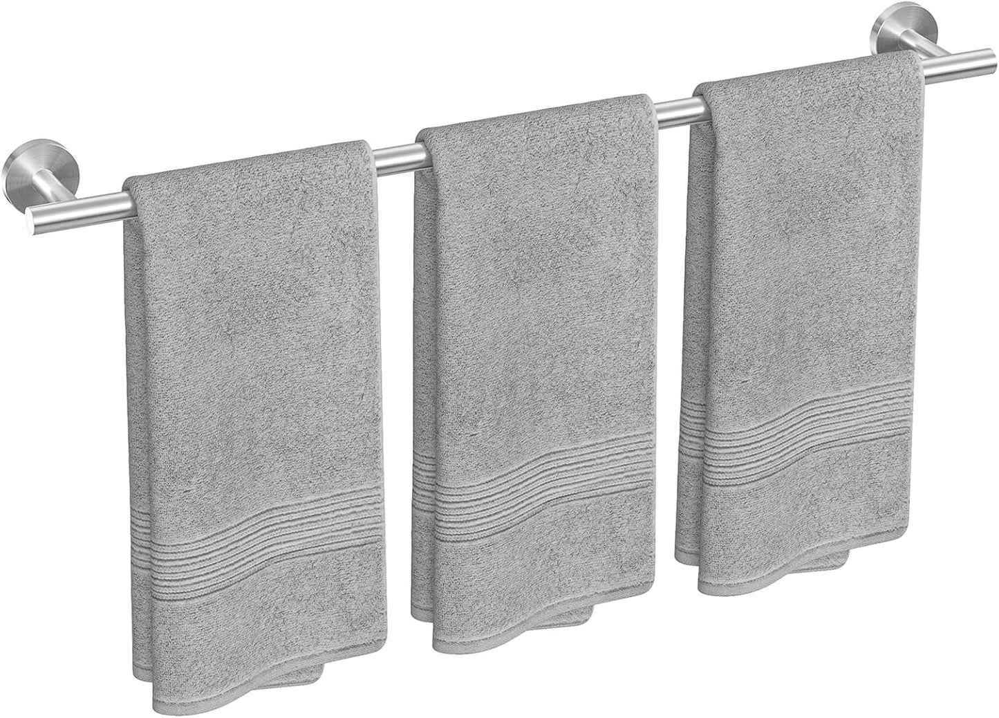 USHOWER Matte Black Towel Bar, 24-Inch Towel Rack for Bathroom Wall Mounted, Thicken SUS304 Stainless Steel Towel Rod Modern Home Decor (Total Length 26-Inch)