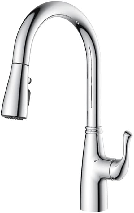 Amazon Basics Kitchen Faucet, Pull-Down Sink with Fast Mount, Spot-Free Stainless Finish, 1-Pack