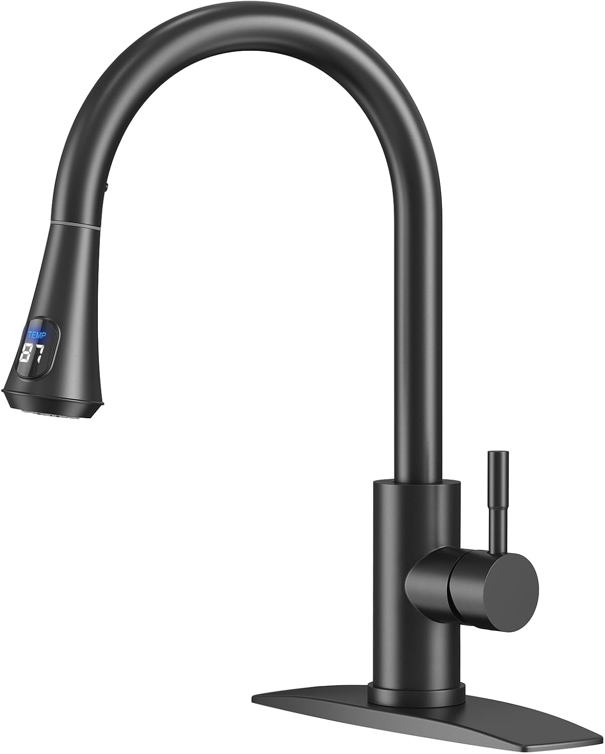 FORIOUS Kitchen Faucets with Pull Down Sprayer, Brushed Nickel, High Arc Single Handle Classic Stainless Steel Sink Faucet 1 or 3 Hole, Suitable for Farmhouse Camper Laundry Rv Bar