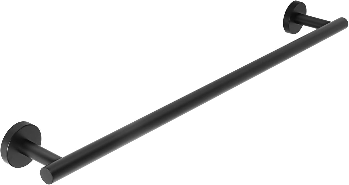 SAYAYO Black Towel Racks for Bathroom, 24 Inch Towel Bar Towel Rod Towel Holder Wall Mount SUS304 Stainless Steel (26 Inch Total Length)