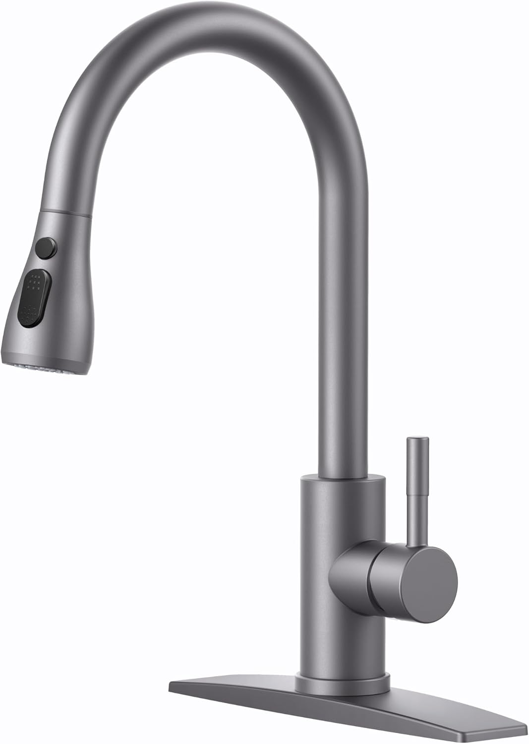 FORIOUS Kitchen Faucets with Pull Down Sprayer, Brushed Nickel, High Arc Single Handle Classic Stainless Steel Sink Faucet 1 or 3 Hole, Suitable for Farmhouse Camper Laundry Rv Bar