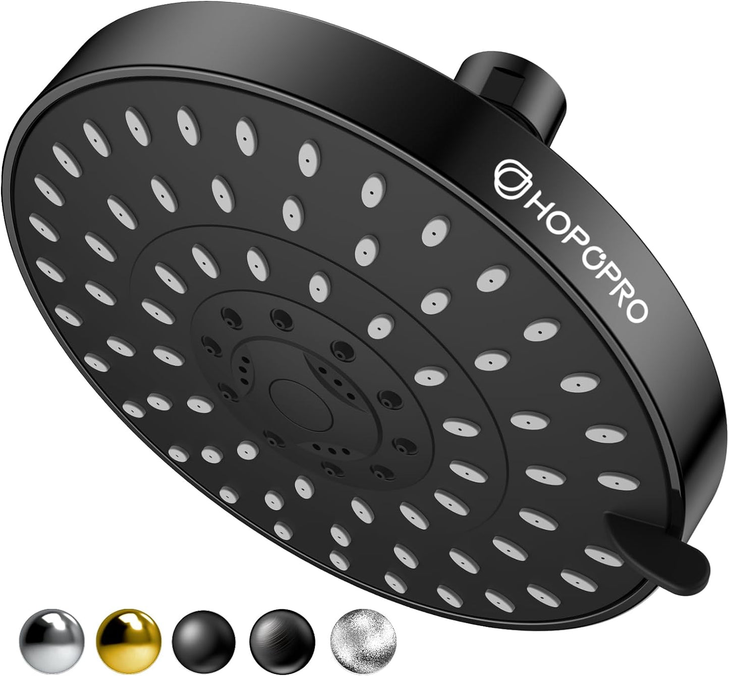 HOPOPRO 5-Mode High Pressure Shower Head - The Washington Post, NBC News, Today TV Show Recommended - High Flow Fixed Showerheads (6 Inch Chrome)