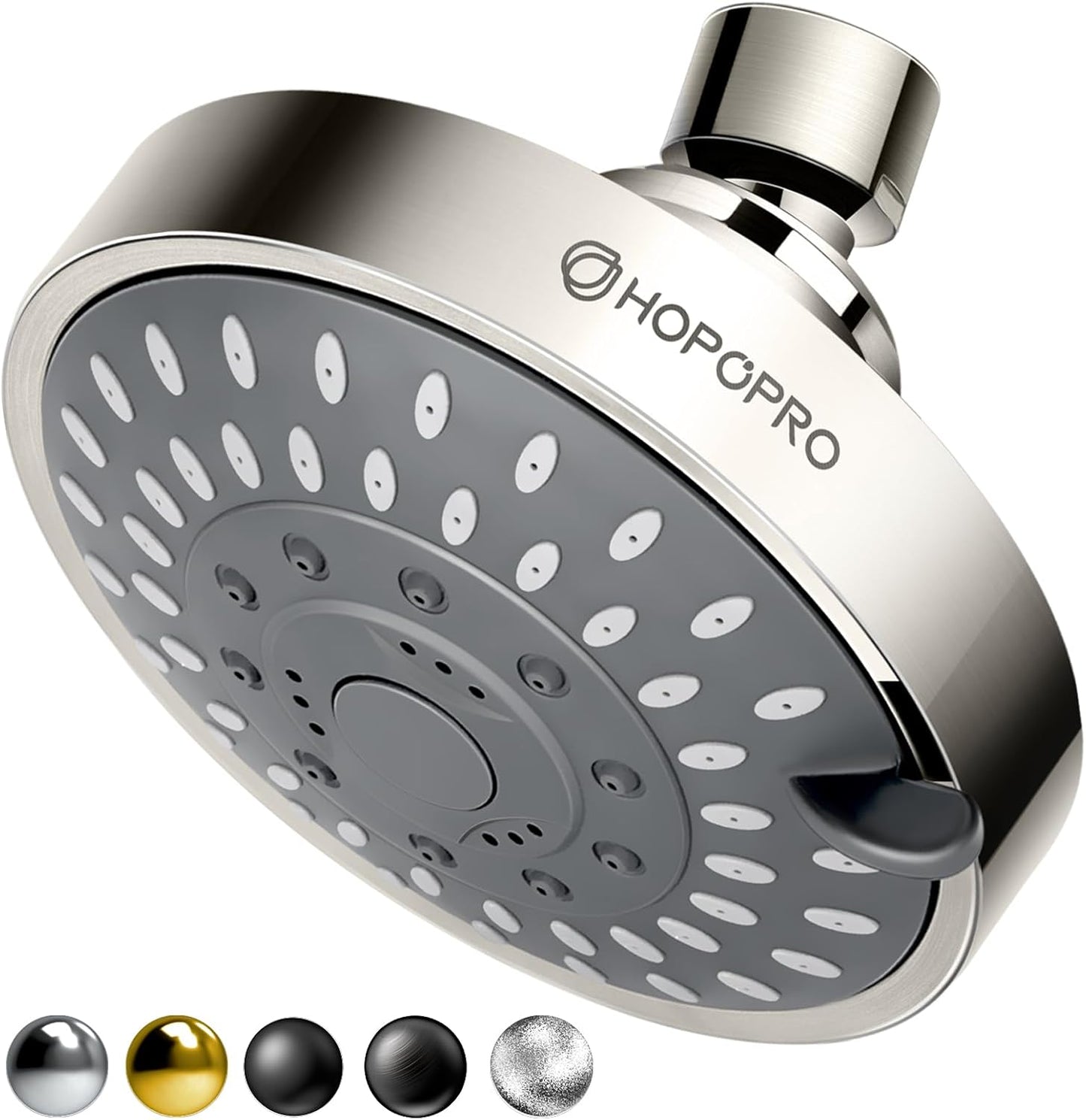 HOPOPRO 5-Mode High Pressure Shower Head - The Washington Post, NBC News, Today TV Show Recommended - High Flow Fixed Showerheads (6 Inch Chrome)