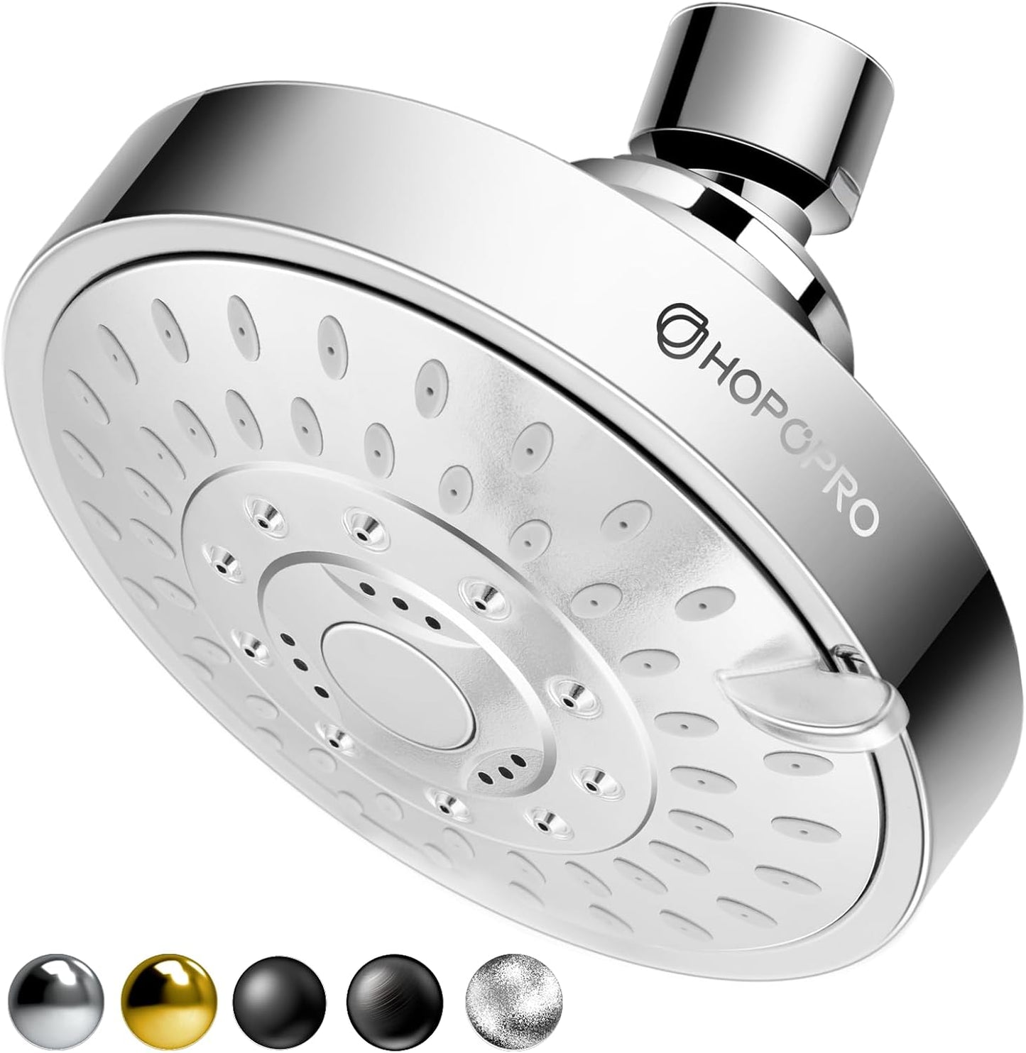 HOPOPRO 5-Mode High Pressure Shower Head - The Washington Post, NBC News, Today TV Show Recommended - High Flow Fixed Showerheads (6 Inch Chrome)