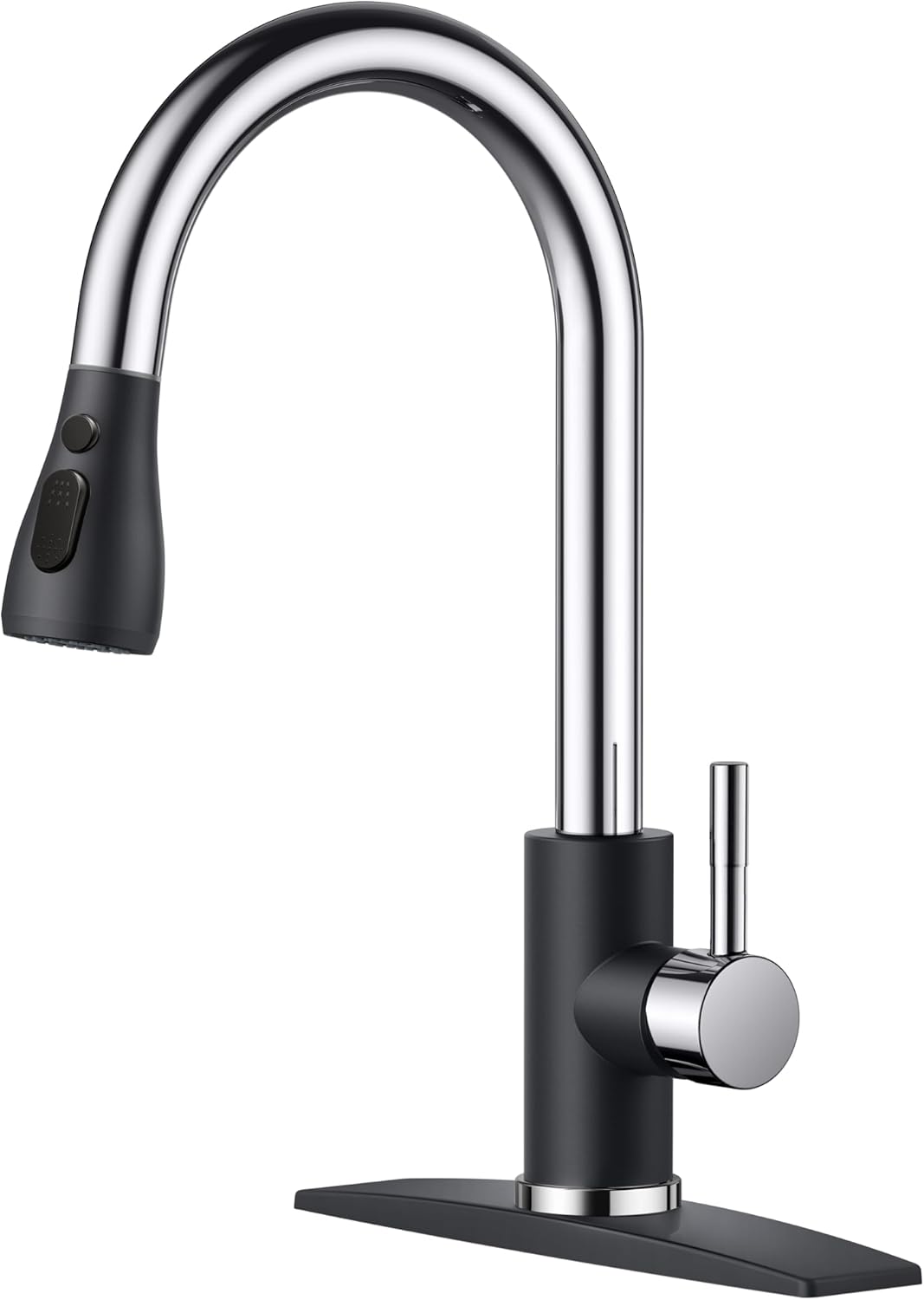 FORIOUS Kitchen Faucets with Pull Down Sprayer, Brushed Nickel, High Arc Single Handle Classic Stainless Steel Sink Faucet 1 or 3 Hole, Suitable for Farmhouse Camper Laundry Rv Bar