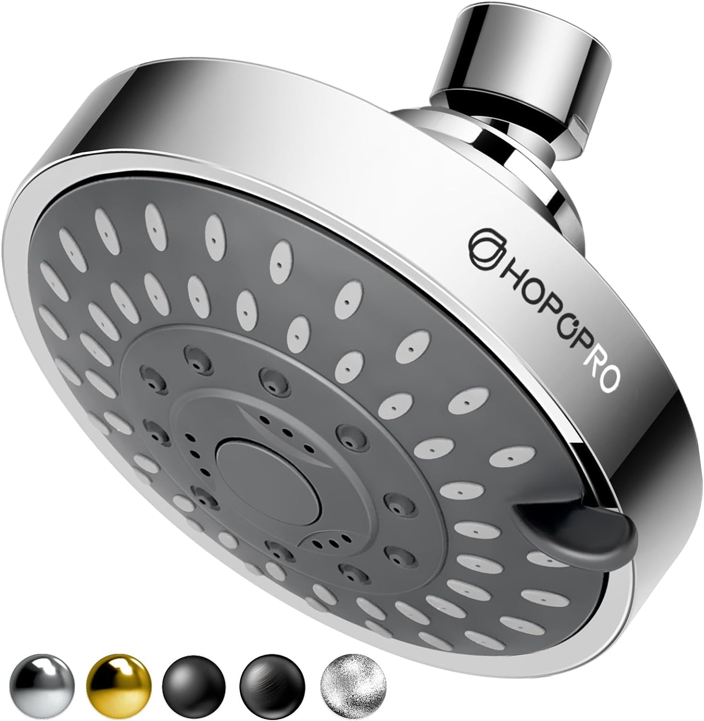 HOPOPRO 5-Mode High Pressure Shower Head - The Washington Post, NBC News, Today TV Show Recommended - High Flow Fixed Showerheads (6 Inch Chrome)