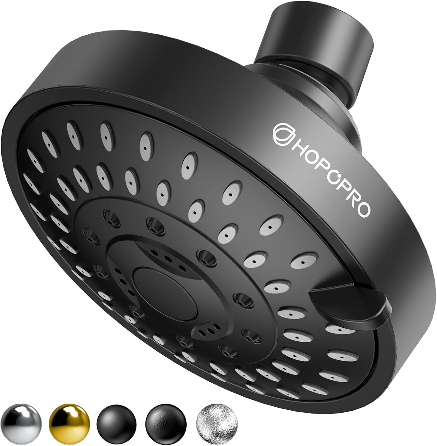 HOPOPRO 5-Mode High Pressure Shower Head - The Washington Post, NBC News, Today TV Show Recommended - High Flow Fixed Showerheads (6 Inch Chrome)