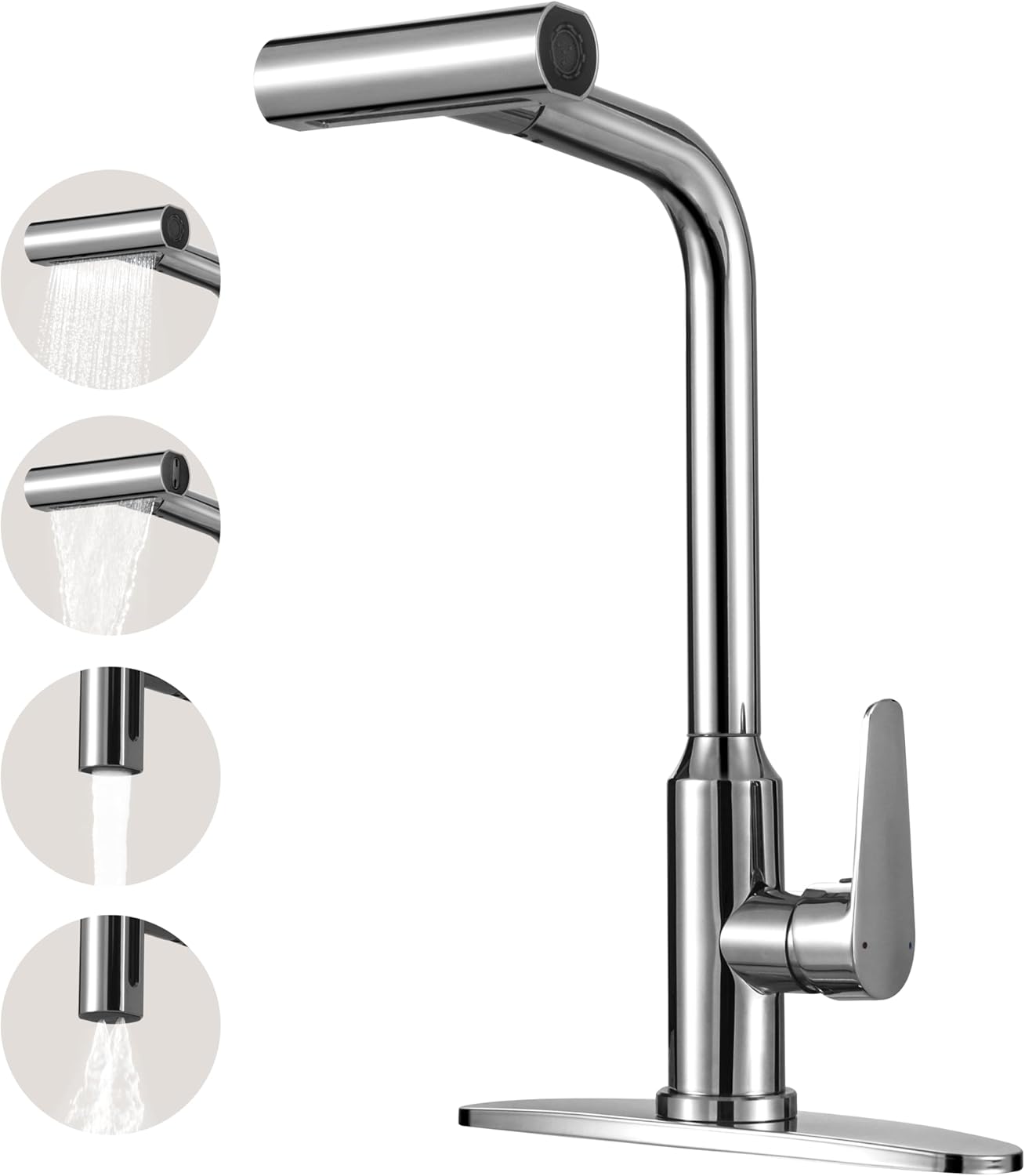 Kitchen Faucet 2025 New Model, Single Handle Touch Control with Pull-Down Sprayer, Gaomasck Brushed Nickel High Arc Lead-Free Faucet for Modern Home