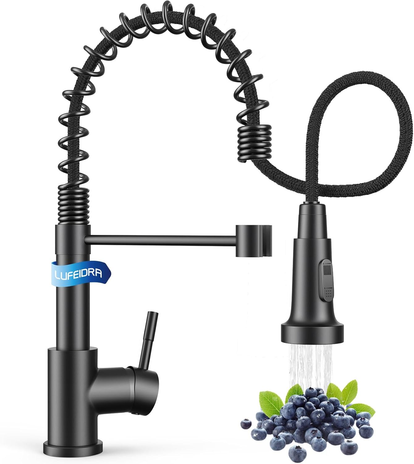 Kitchen Faucet with Pull Down Sprayer, High Arc Single Hole Single Handle Kitchen Sink Faucet with Sprayer for RV Camper, Brushed Nickel