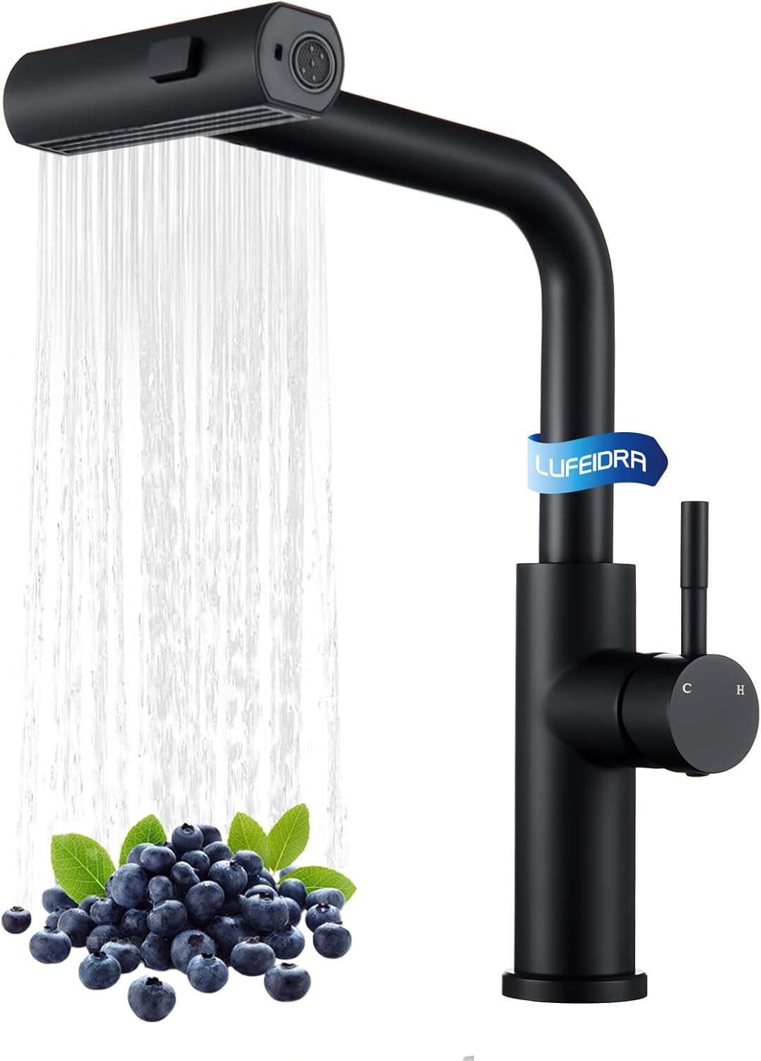Kitchen Faucet with Pull Down Sprayer, High Arc Single Hole Single Handle Kitchen Sink Faucet with Sprayer for RV Camper, Brushed Nickel