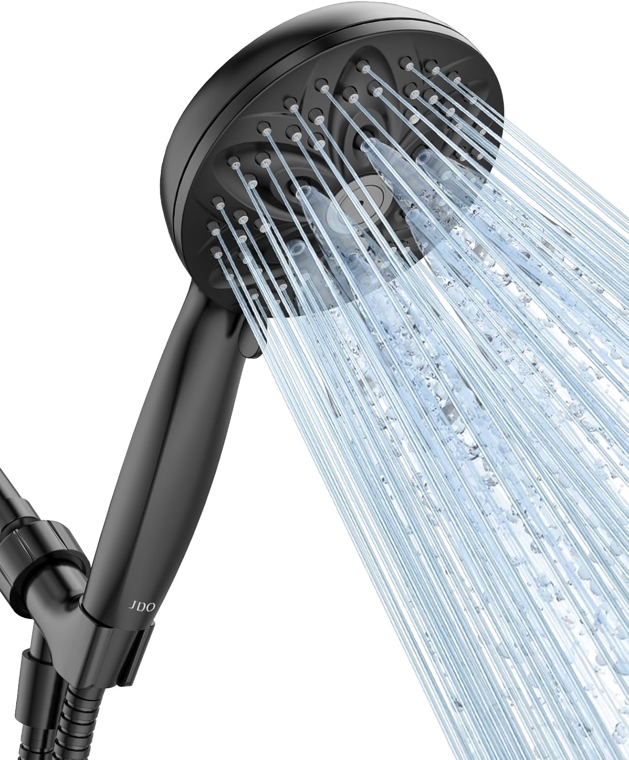 6-Setting Shower Head with Handheld, JDO High Pressure Hand held Shower Head, 4.7 Inch Chrome Detachable Showerhead Set with 59 Inch Stainless Steel Hose and Adjustable Showerhead Holder