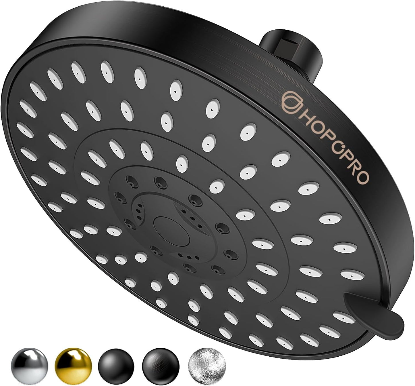 HOPOPRO 5-Mode High Pressure Shower Head - The Washington Post, NBC News, Today TV Show Recommended - High Flow Fixed Showerheads (6 Inch Chrome)