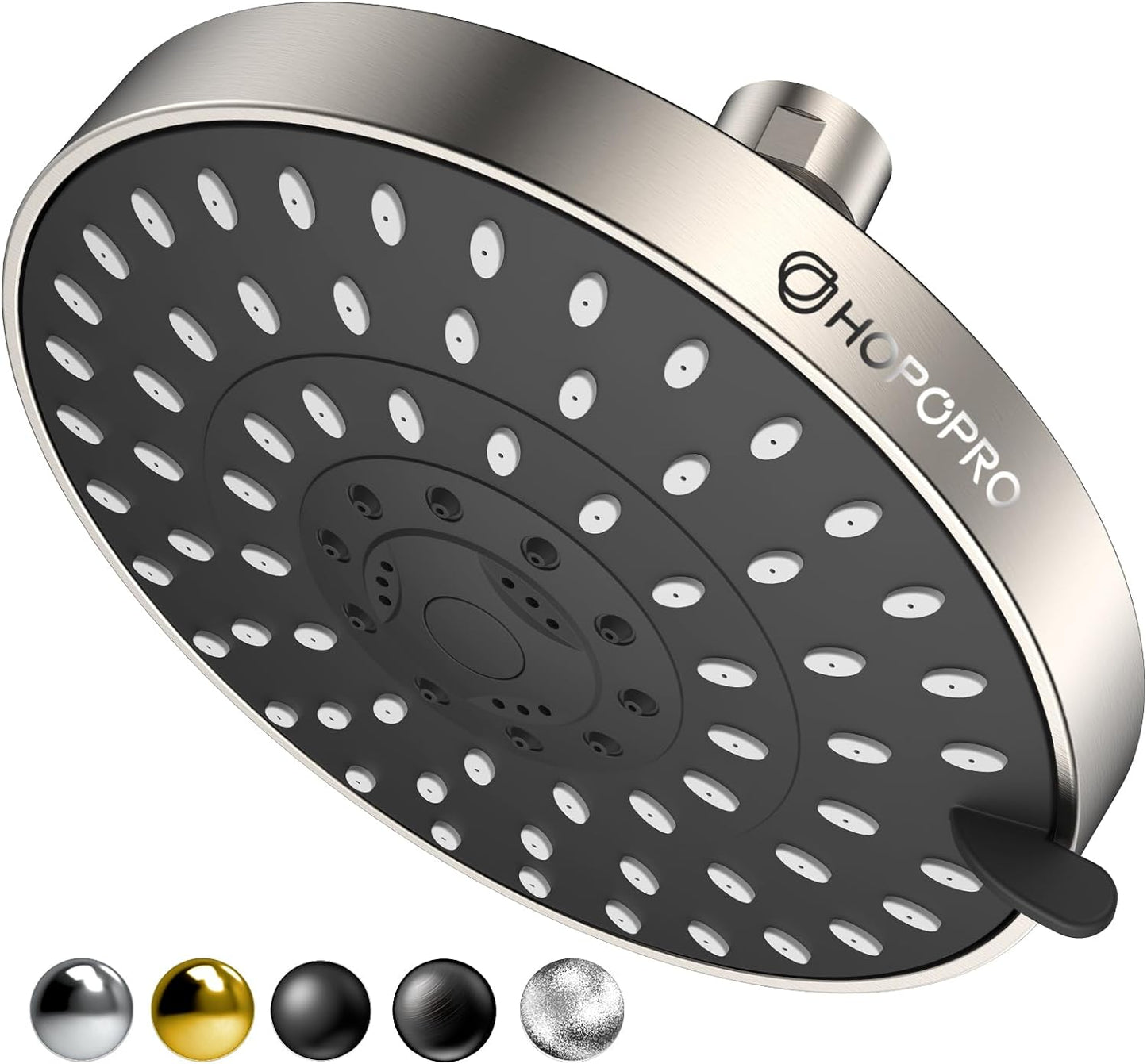 HOPOPRO 5-Mode High Pressure Shower Head - The Washington Post, NBC News, Today TV Show Recommended - High Flow Fixed Showerheads (6 Inch Chrome)