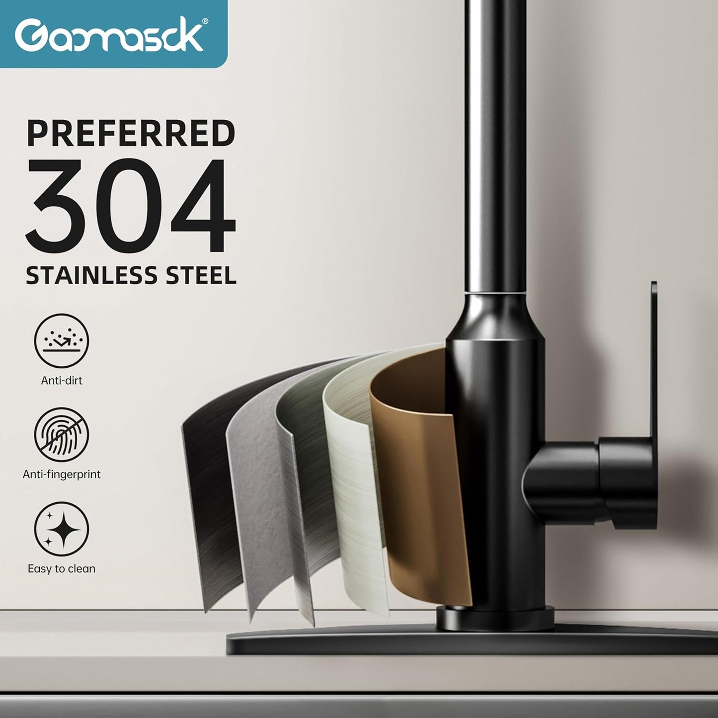 Kitchen Faucet 2025 New Model, Single Handle Touch Control with Pull-Down Sprayer, Gaomasck Brushed Nickel High Arc Lead-Free Faucet for Modern Home