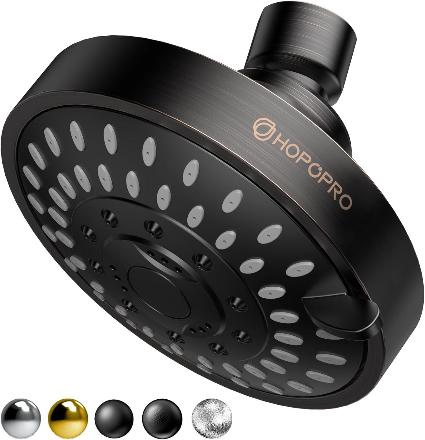 HOPOPRO 5-Mode High Pressure Shower Head - The Washington Post, NBC News, Today TV Show Recommended - High Flow Fixed Showerheads (6 Inch Chrome)