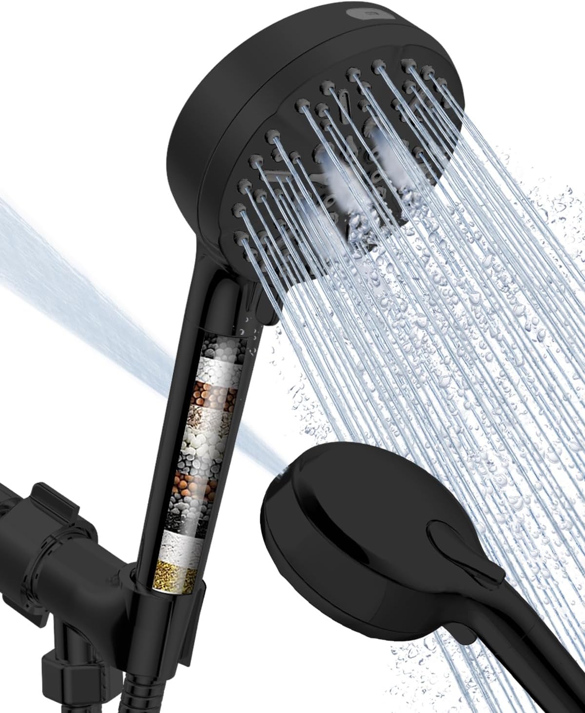 Shower Head with Handheld High Pressure-Full Body Coverage Powerful Rain Showerhead Extra 60" Long Hose and Adjustable Brass Joint Holder- The Perfect Detachable Heads for Bathroom Upgrade
