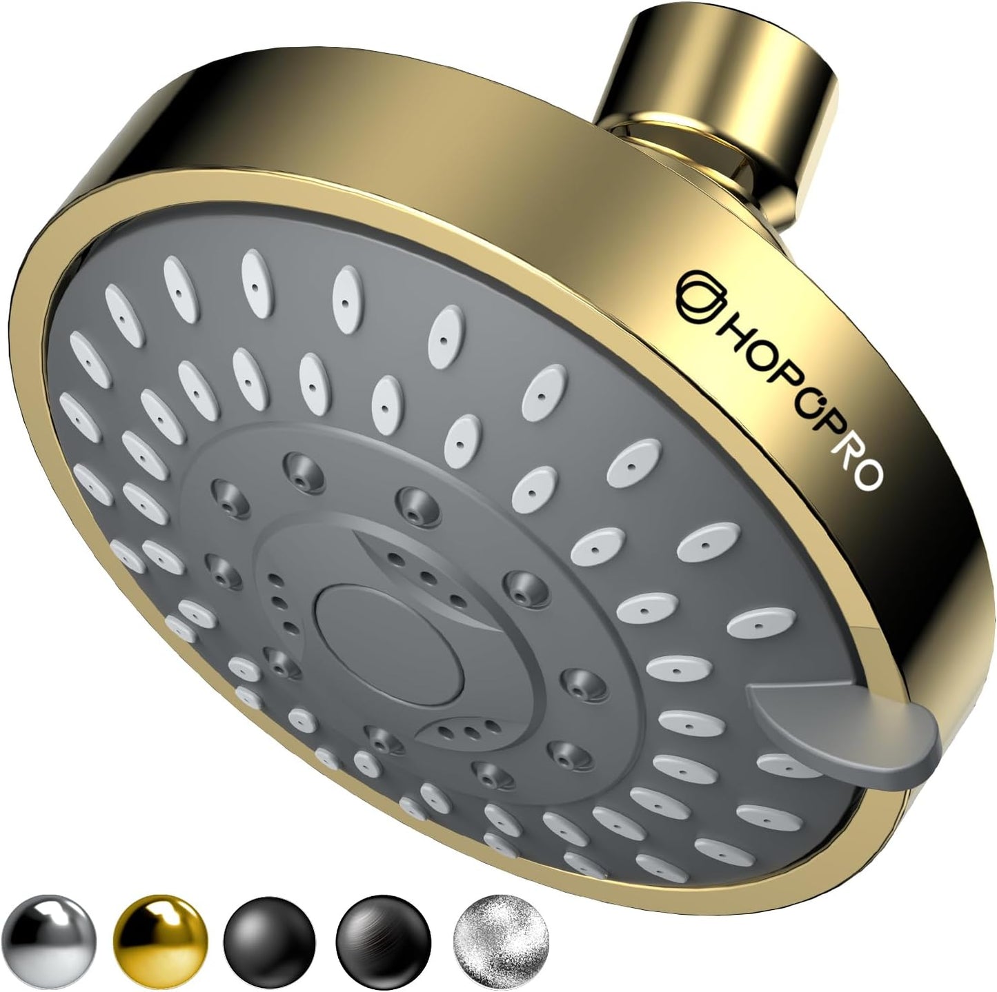 HOPOPRO 5-Mode High Pressure Shower Head - The Washington Post, NBC News, Today TV Show Recommended - High Flow Fixed Showerheads (6 Inch Chrome)
