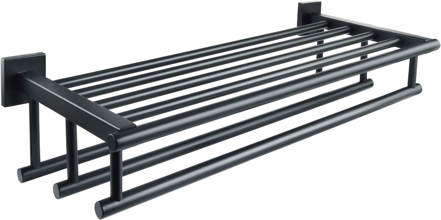 Alise Double Towel Rack for Bathroom,24 Inch Bathroom Tower Holder Towel Shelf with Double Towel Bars Wall Mount,SUS304 Stainless Steel Towel Hanger Double Tower Bar for Bathroom Wall,Brushed Nickel