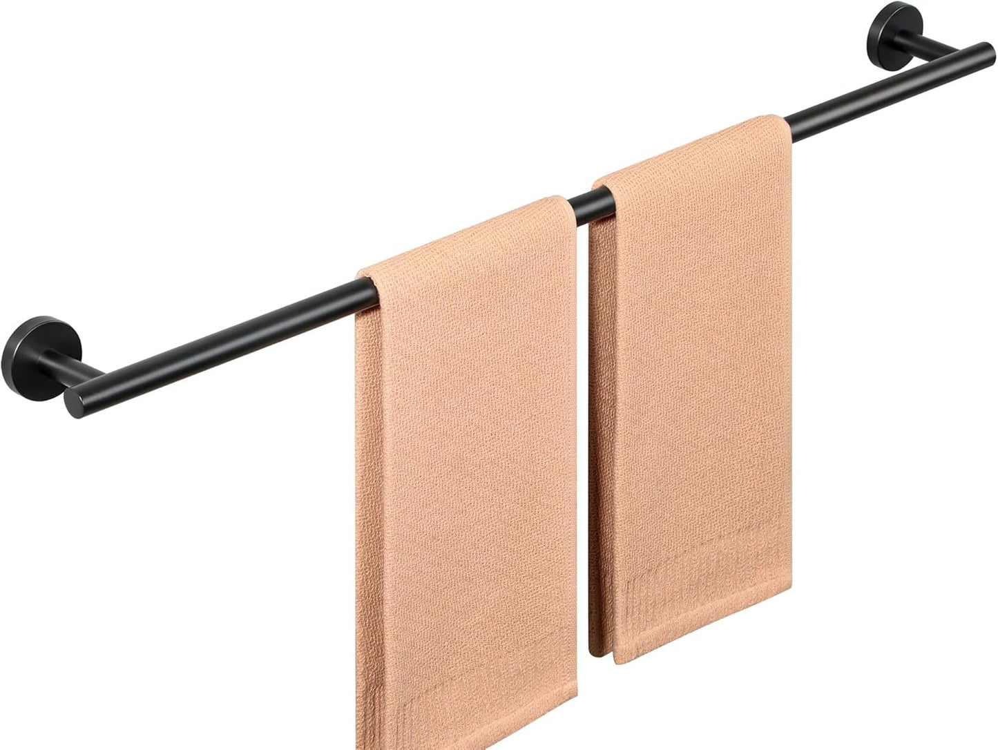 SAYAYO Black Towel Racks for Bathroom, 24 Inch Towel Bar Towel Rod Towel Holder Wall Mount SUS304 Stainless Steel (26 Inch Total Length)