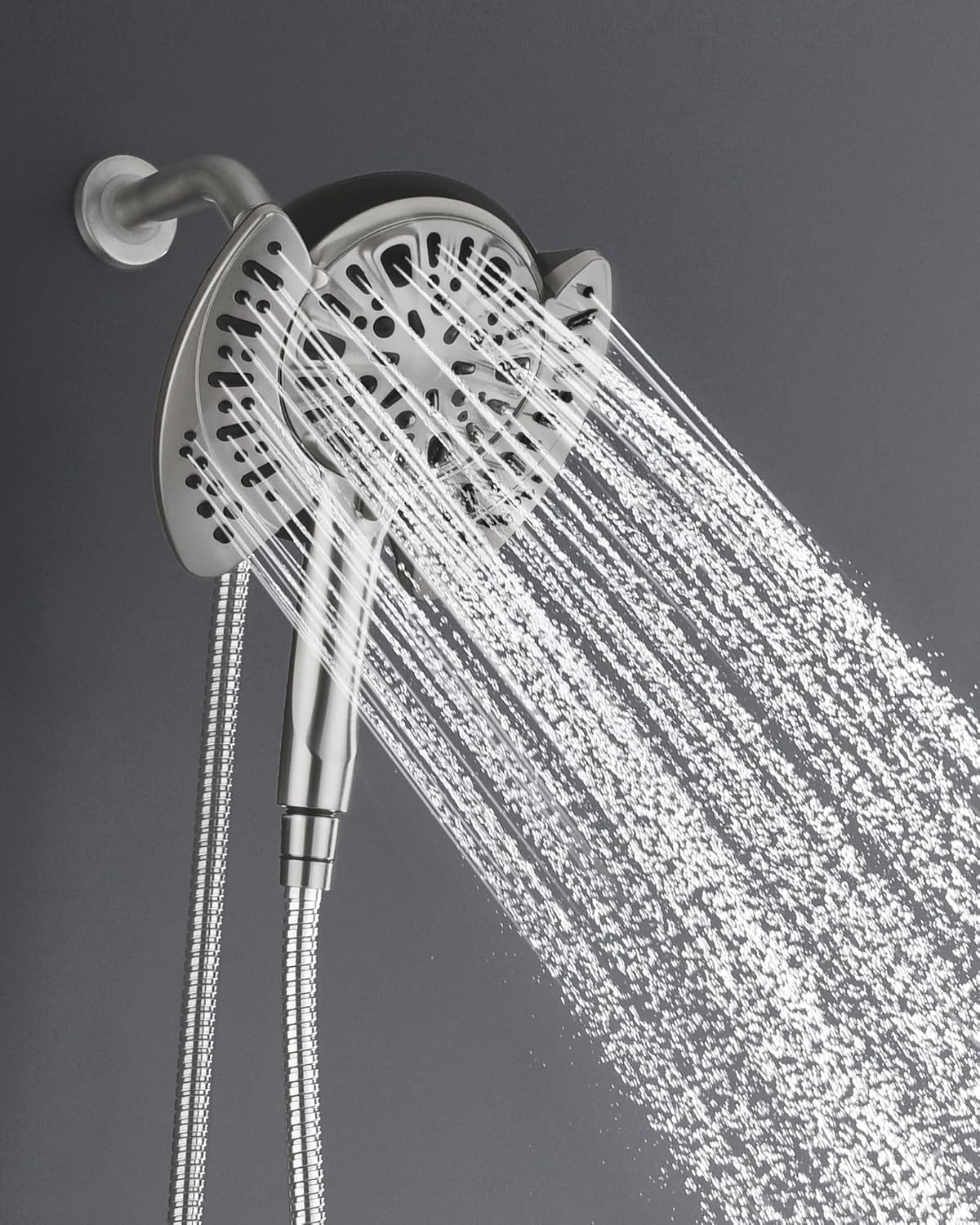 Shower Head with Handheld High Pressure: INAVAMZ Hand Held Shower Head & Rain Shower Head 2-IN-1 Shower Head with 59" Rotatable Stainless Steel Hose, Shower Trim Systems