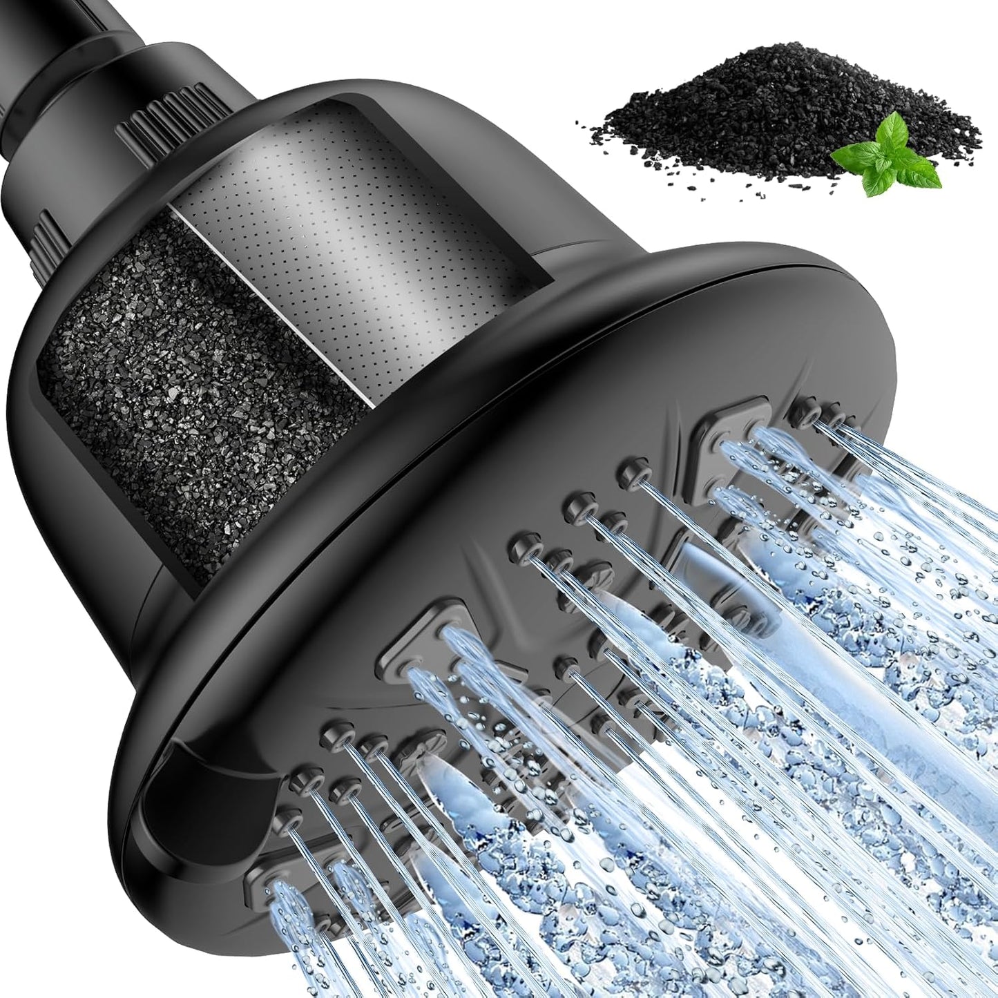 Filtered Shower Head - High Pressure Shower Head with Filter for Hard Water Softener - 7 Settings Bathroom Rain Showerhead to Remove Chlorine and Heavy Metals (Chrome)
