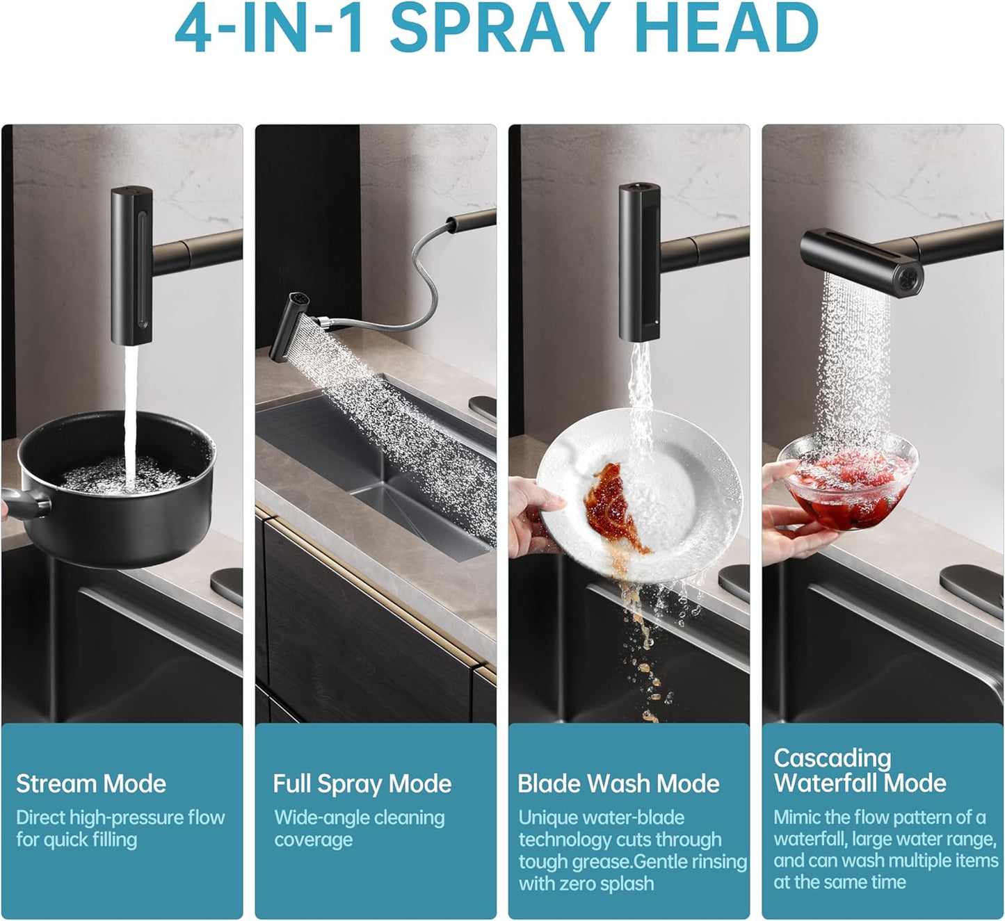 Kitchen Faucet 2025 New Model, Single Handle Touch Control with Pull-Down Sprayer, Gaomasck Brushed Nickel High Arc Lead-Free Faucet for Modern Home