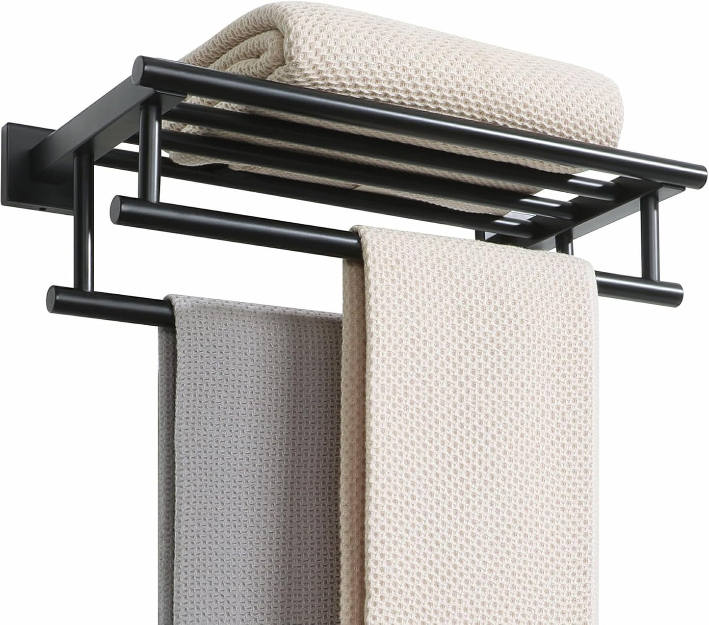 Alise Double Towel Rack for Bathroom,24 Inch Bathroom Tower Holder Towel Shelf with Double Towel Bars Wall Mount,SUS304 Stainless Steel Towel Hanger Double Tower Bar for Bathroom Wall,Brushed Nickel